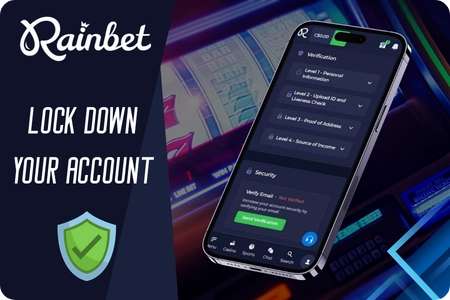 Rainbet Casino account security with two-factor login